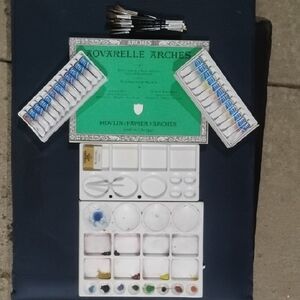 Arche Watercolor Paper Set with Paints and Brushes